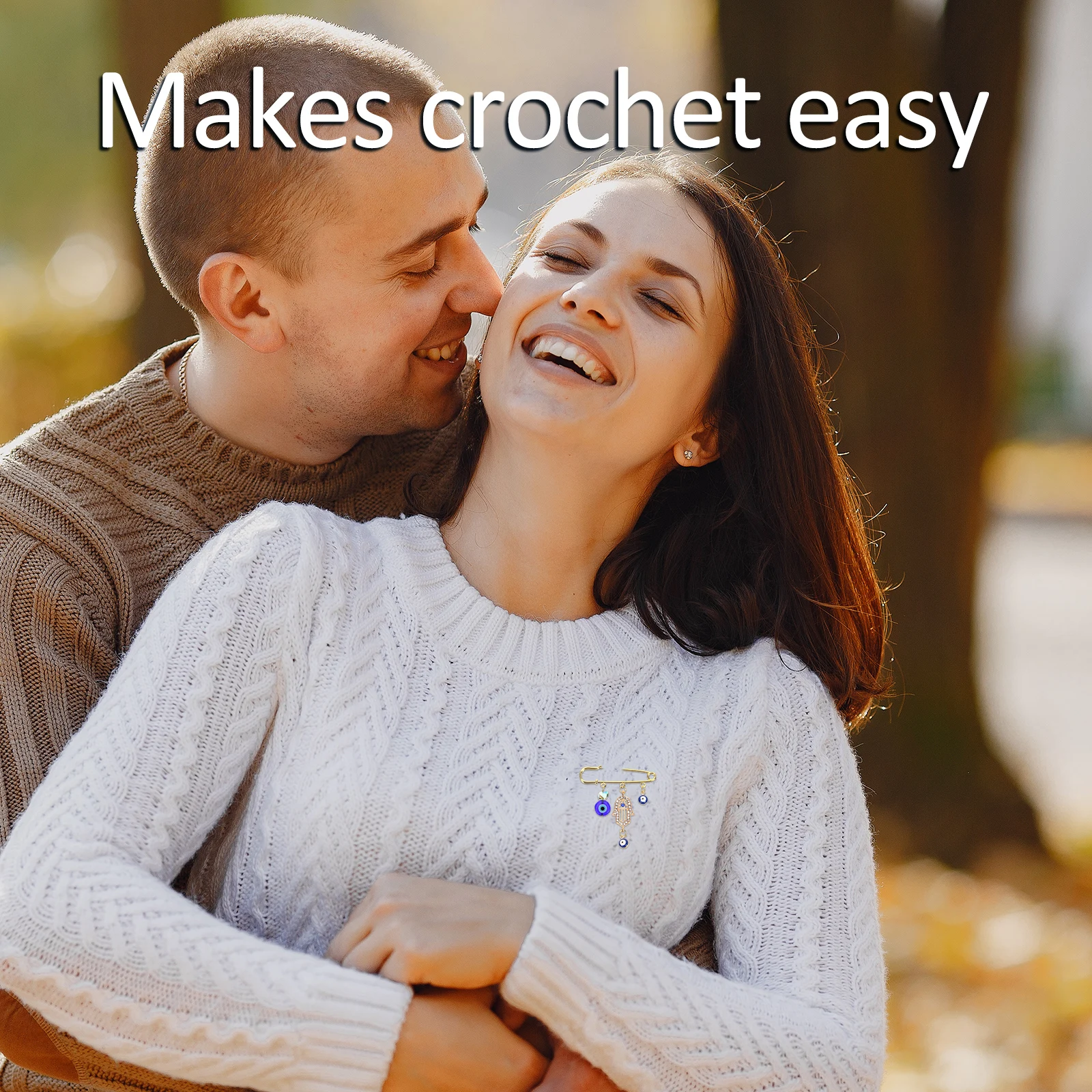 

Evil Eye Brooch Pin Vintage Lapel Sweater Scarf Shawl Cardigan Jewelry For Women Party Prom Festival Accessory