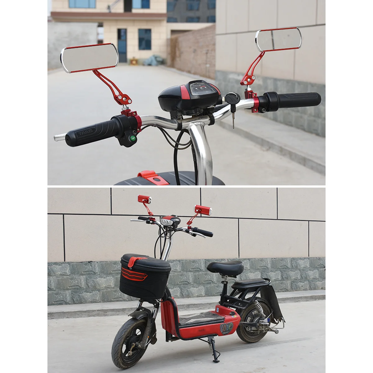 

1pc Bicycle Rearview Mirror Aluminum Alloy Glass 22.2Mm Handlebar Fit Hd Wide Angle View Mountain Bike Road Bike Unilateral