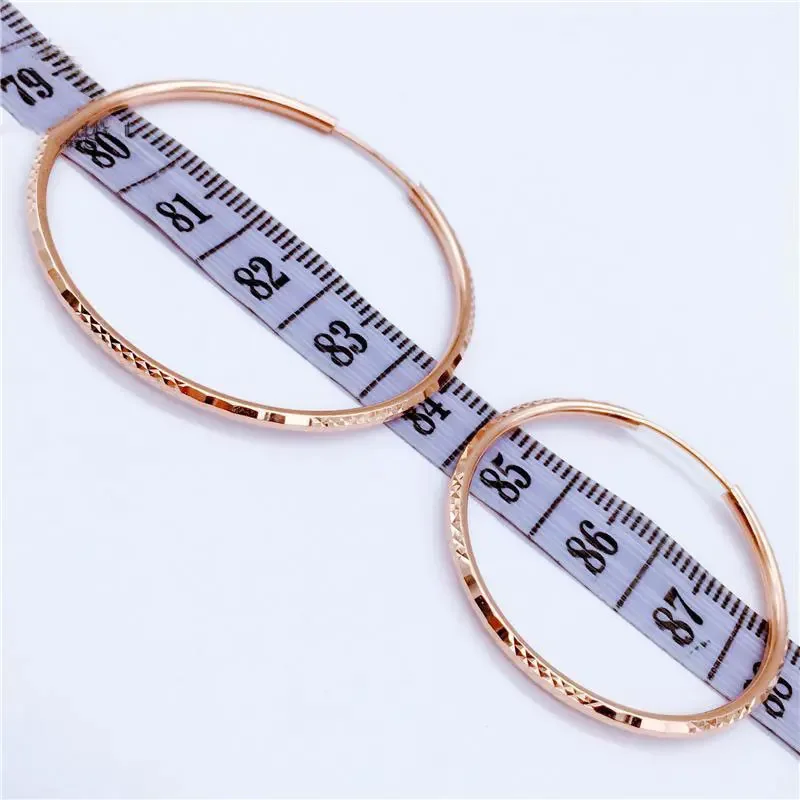 Fashion Charms Earrings for Women Classic Exaggerated Glamour Big Circle Hoop Earings Banquet Copper Plated Rose Gold  Jewelry