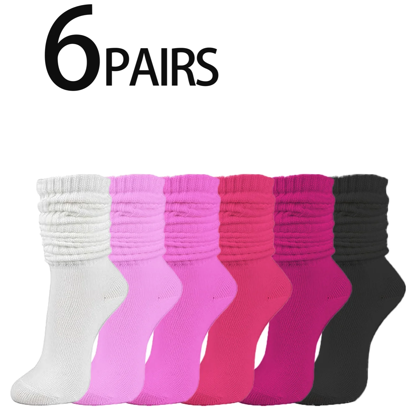 Women's Crew Socks  Slouch Socks Pink Red Comfortable Breathable Moisture-Wicking Absorbent Sweat-Padding Stackable Socks