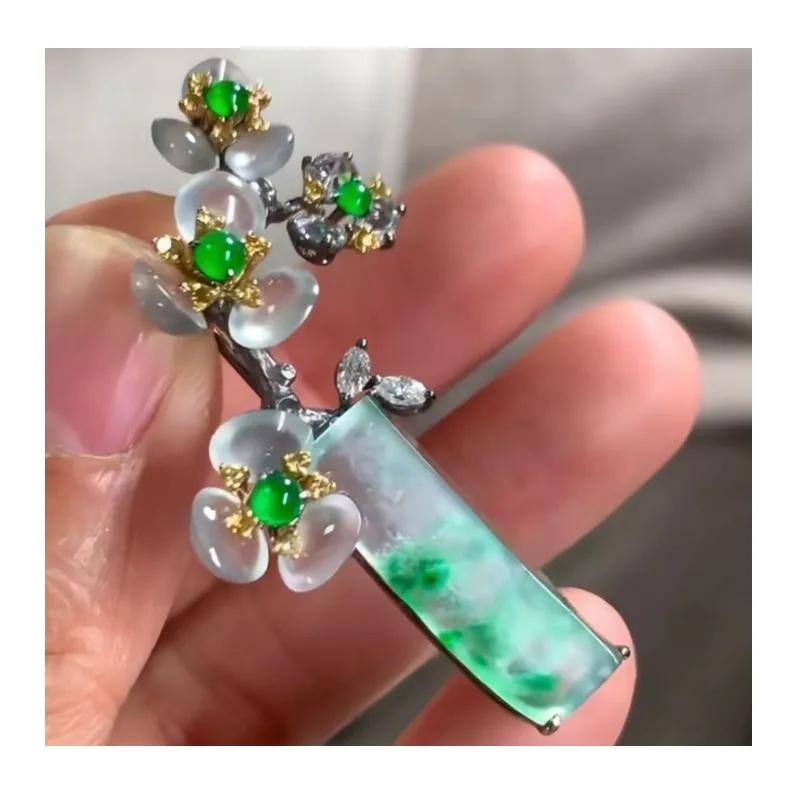 

New Chinese Style National Style Ancestral Green Flower No Matter Brand Brooch Niche Design Retro High-end Sense with Hanfu Cheo