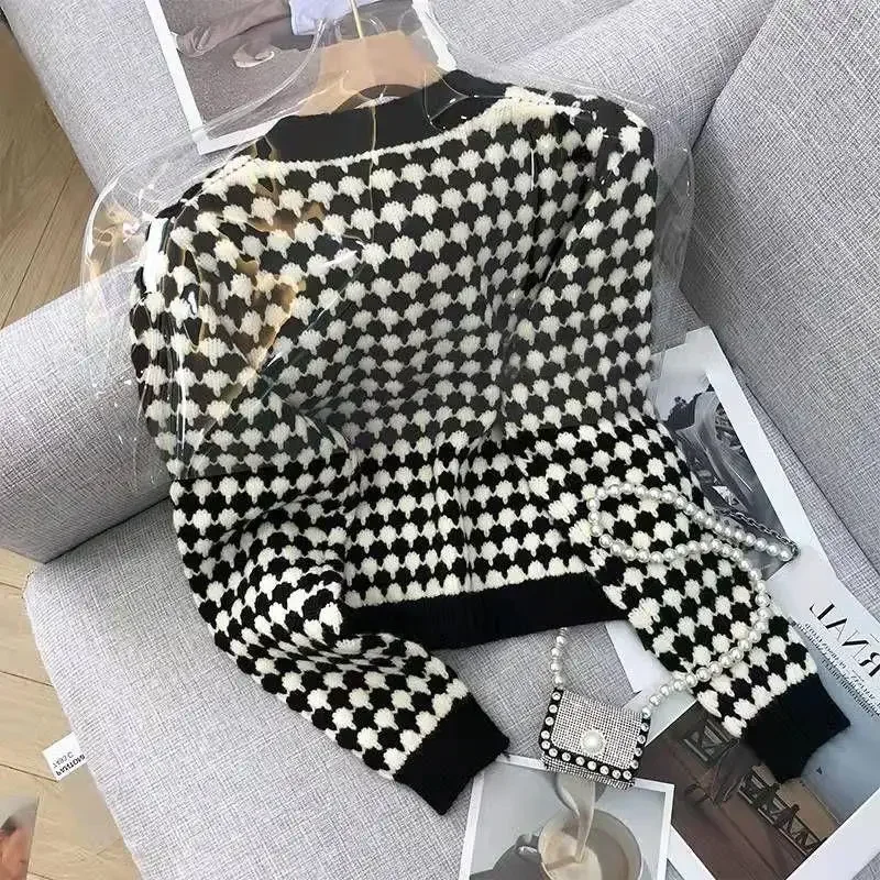 Women's Korean fashion long-sleeved knit sweater cardigans outwear coat butterfly knitting all-match fashion