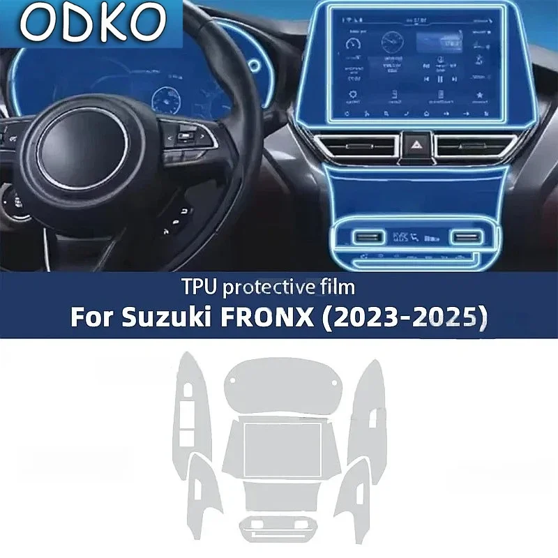 For Suzuki FRONX 2023-2025 Car Door Center Console Media Dashboard Navigation TPU Anti-scratch Protector Film Car Interior Film