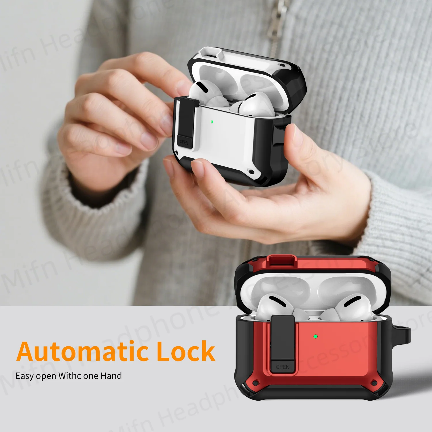 2025 New Air Pods Pro3 Wireless charging case Shockproof Headphone protector for AirPods Pro 3（USB C) Security Lock Cover