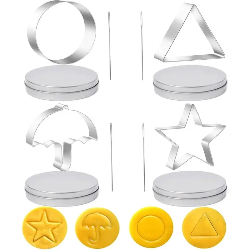 

Korean Sugar Candy Making Tools, 12Pcs Stainless Steel Cookie Cutters Umbrella Triangle Star Round Baking Molds for Party
