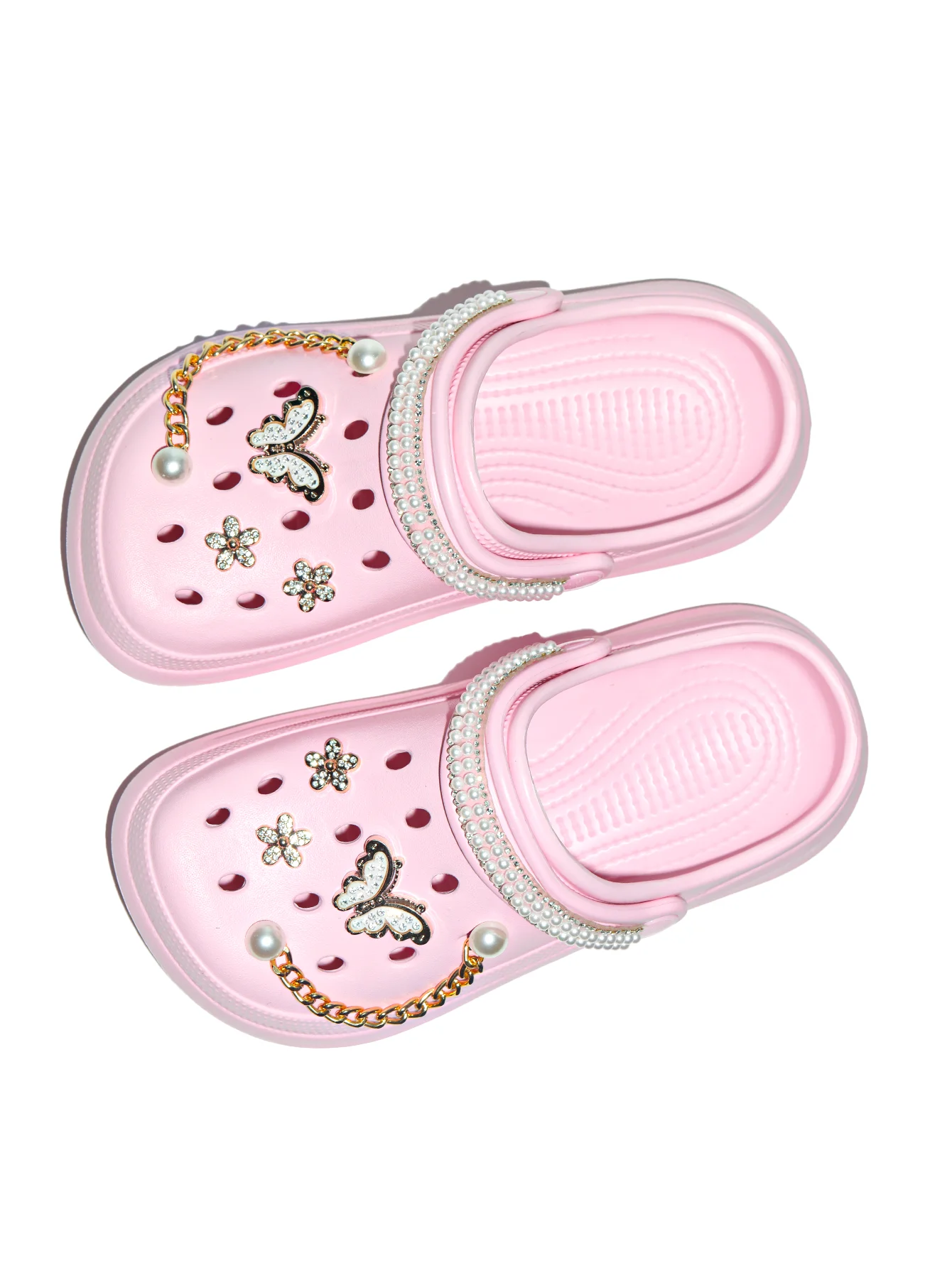 Kinder Slip-On Clogs und Pantoletten - Atmungsaktive, Wasserdichte EVA-Gartenschuhe mit Dekorativer Kette für Strand und Alltag 168 – Detail 16