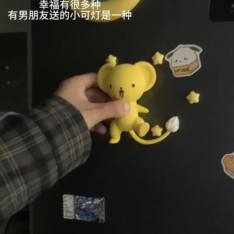 Pegatina pequeña para refrigerador, luz nocturna magnética, captor de tarjetas de dibujos animados, Sakura, luz de ambiente creativa, regalo, decoración para refrigerador