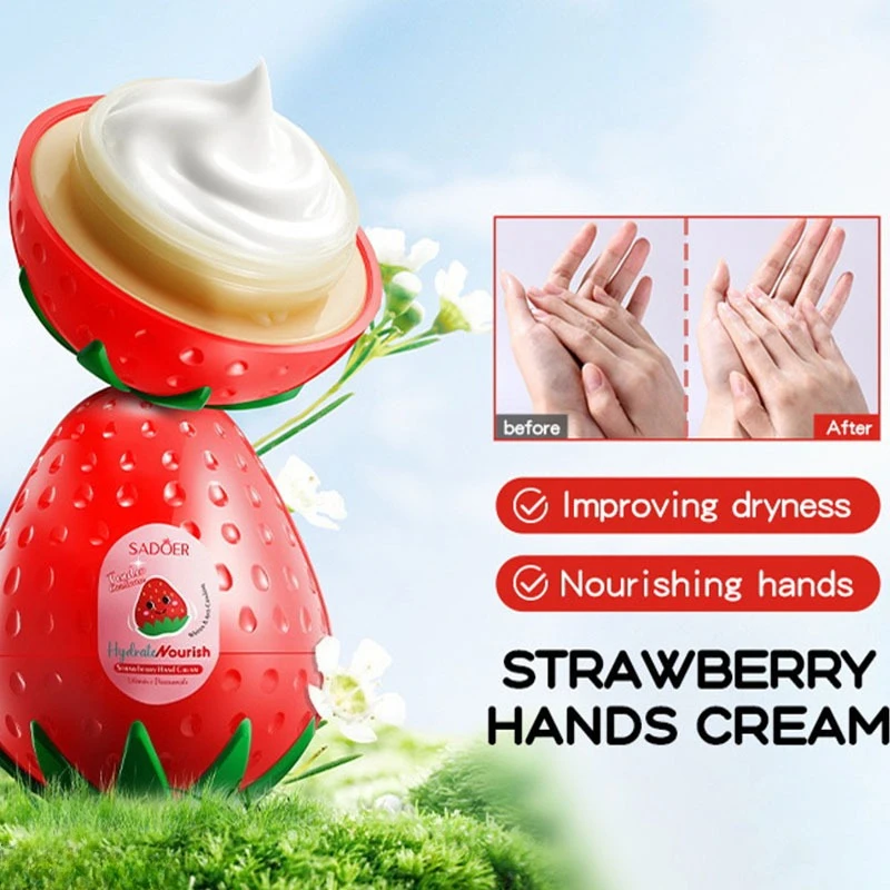 

Strawberry Vitamin E Hydrating Nourishing Hand Cream Moisturizing Anti-drying Anti-peeling Fading Hand Pattern Hand Cream