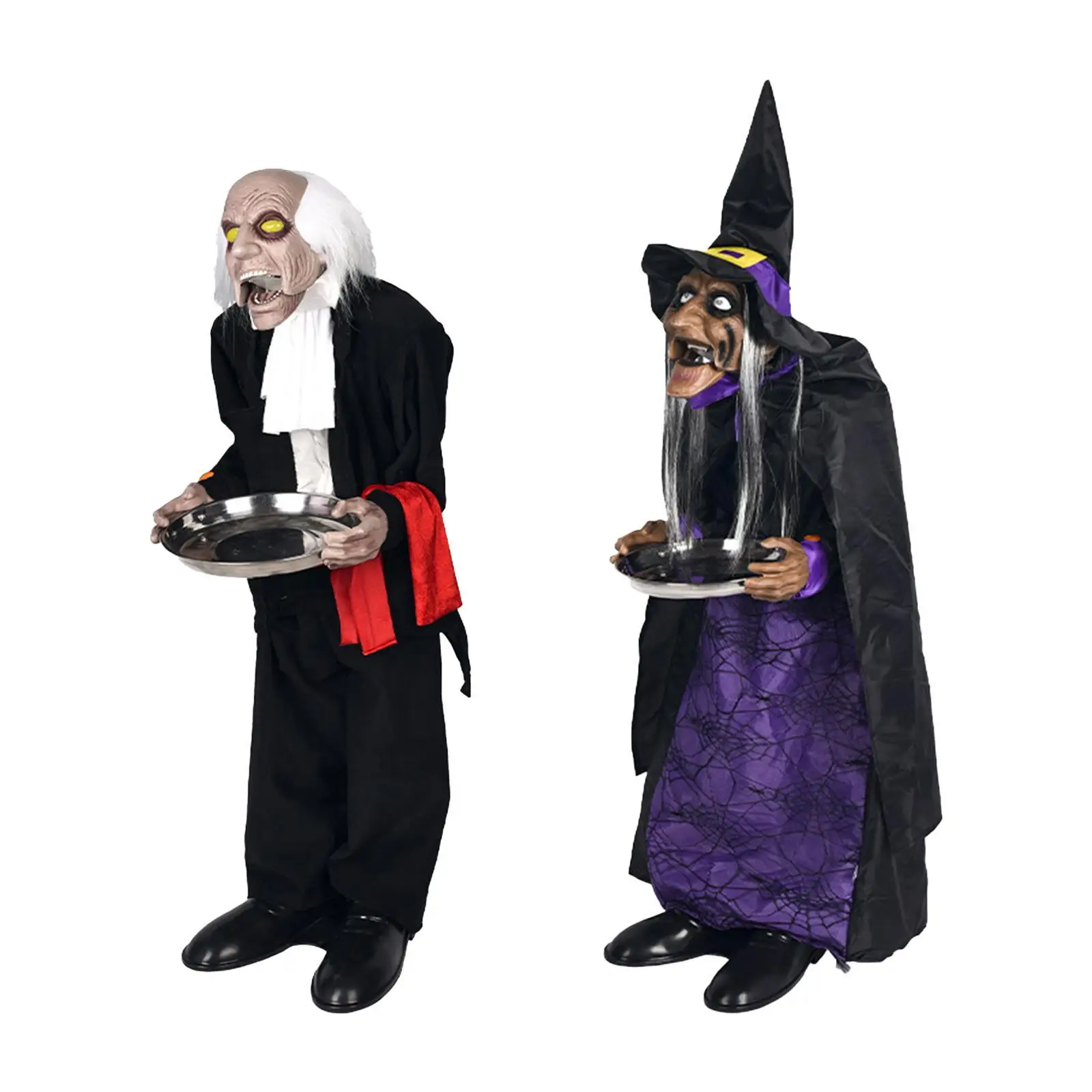 Halloween Animatronic Horror Prop Motion‑Sensor Glowing Eyes Screaming Sound Prank Decoration for Haunted House Party Supplies