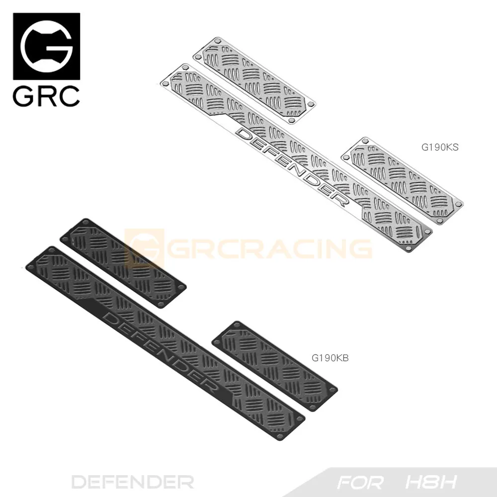GRC 1/8 Stainless Steel Chequered Plates Metal Protection Sheets Decoration for H8H Defender Front Bumper Upgrade #G190KS G190KB