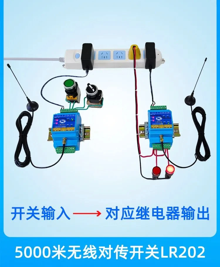Controlador de nivel de agua inalámbrico remoto, módulo de transmisión de interruptor de 2 canales, receptor transmisor de señal remoto lr202