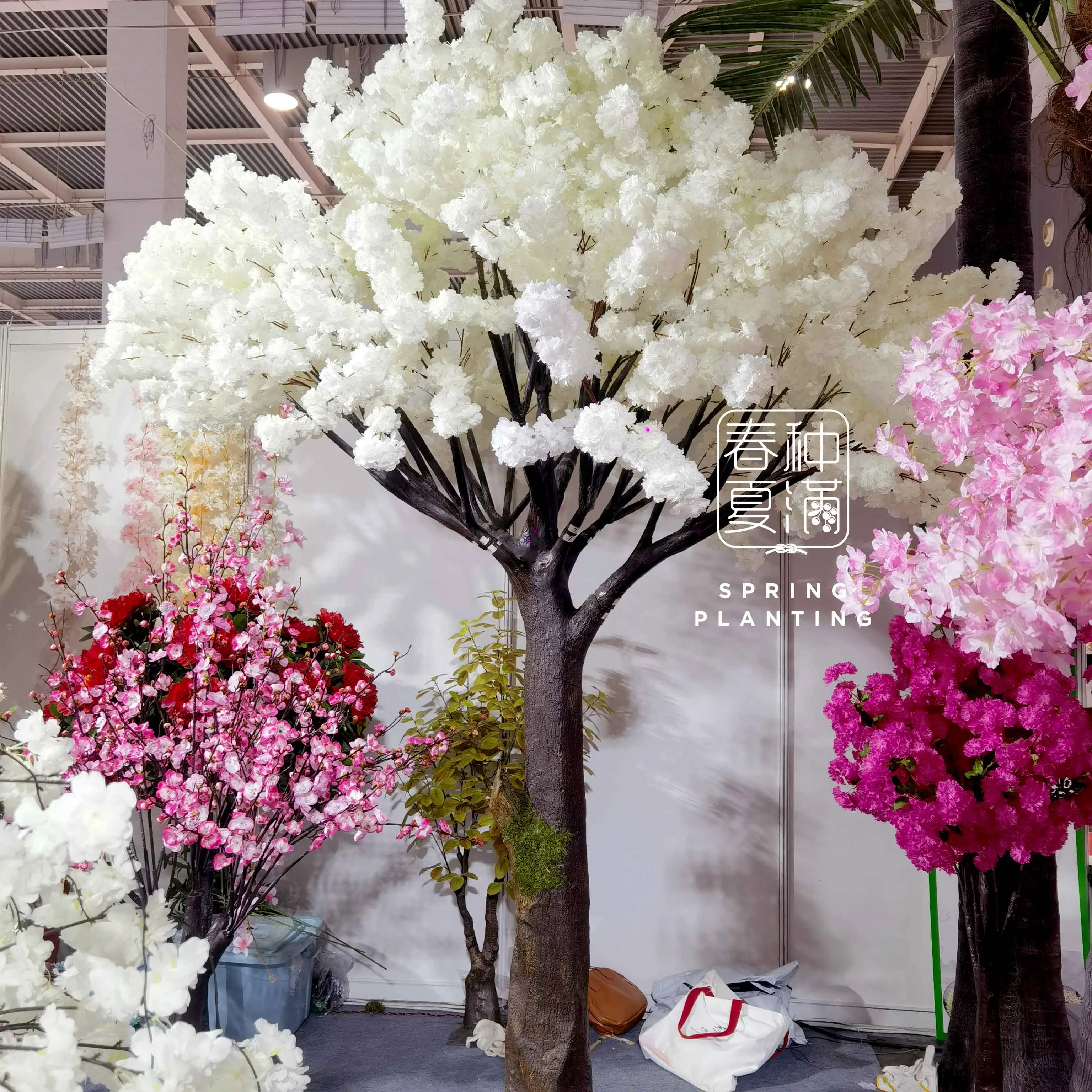 Big Artificial Cherry Blossom Tree Factory Price Outdoor Wedding Decoration White Artificial Cherry Tree