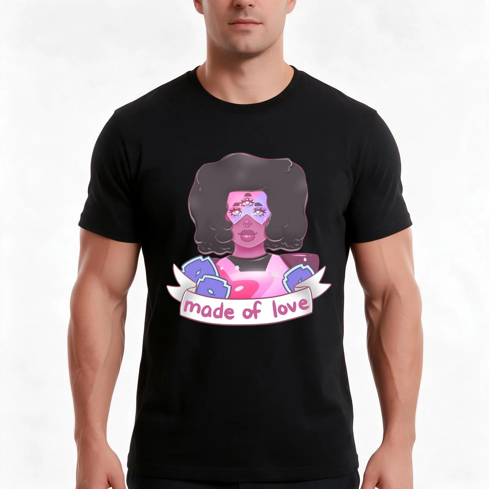 Garnet - made of love T-Shirt, Summer Casual Cotton Tee, Oversized Streetwear Tops, Vintage Graphic Print, Unisex Men Women