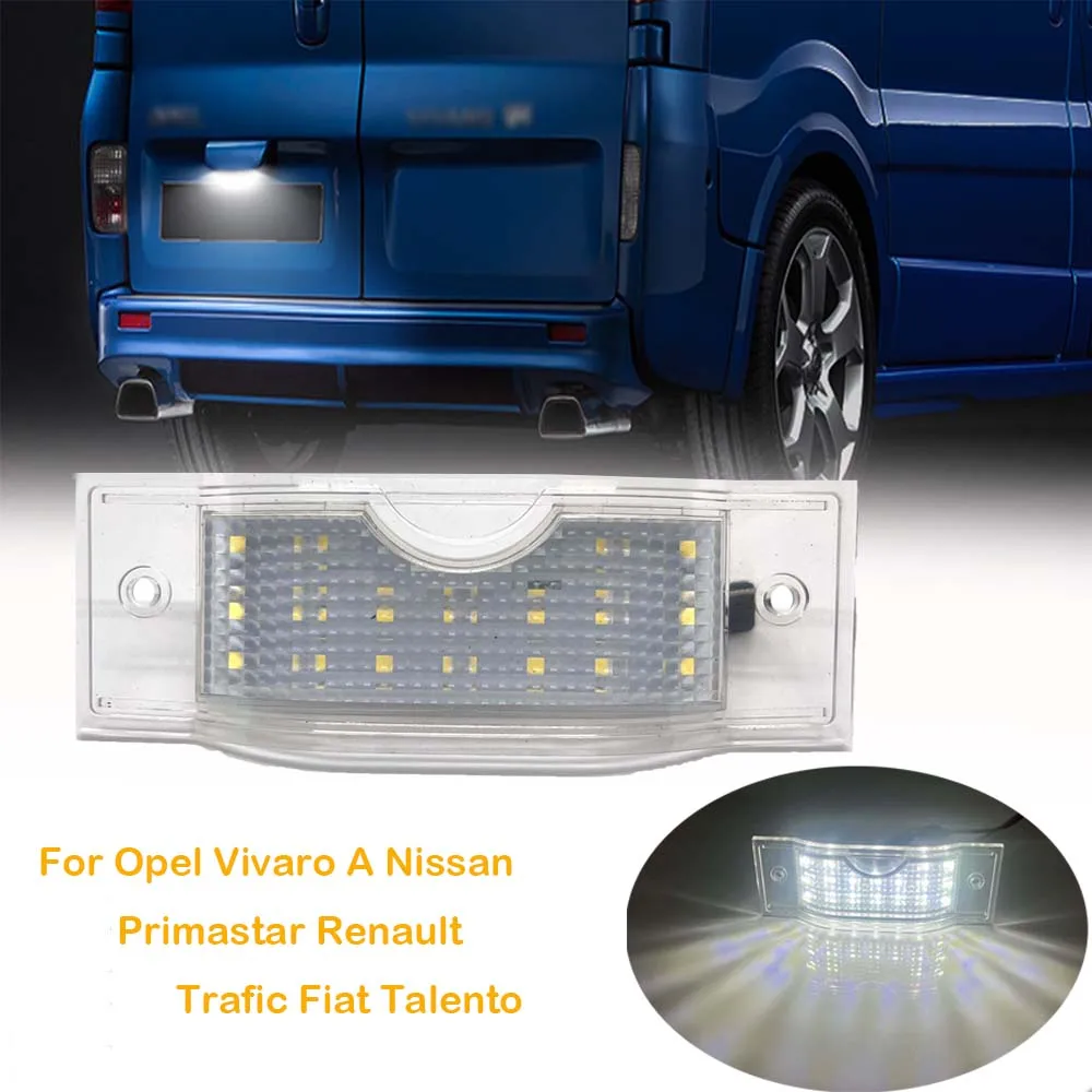 

1PC Rear Led License Number Plate Light For Opel Vauxhall Vivaro A B 2001-2019 Renault Trafic II Nissan Primastar NV300 Fiat