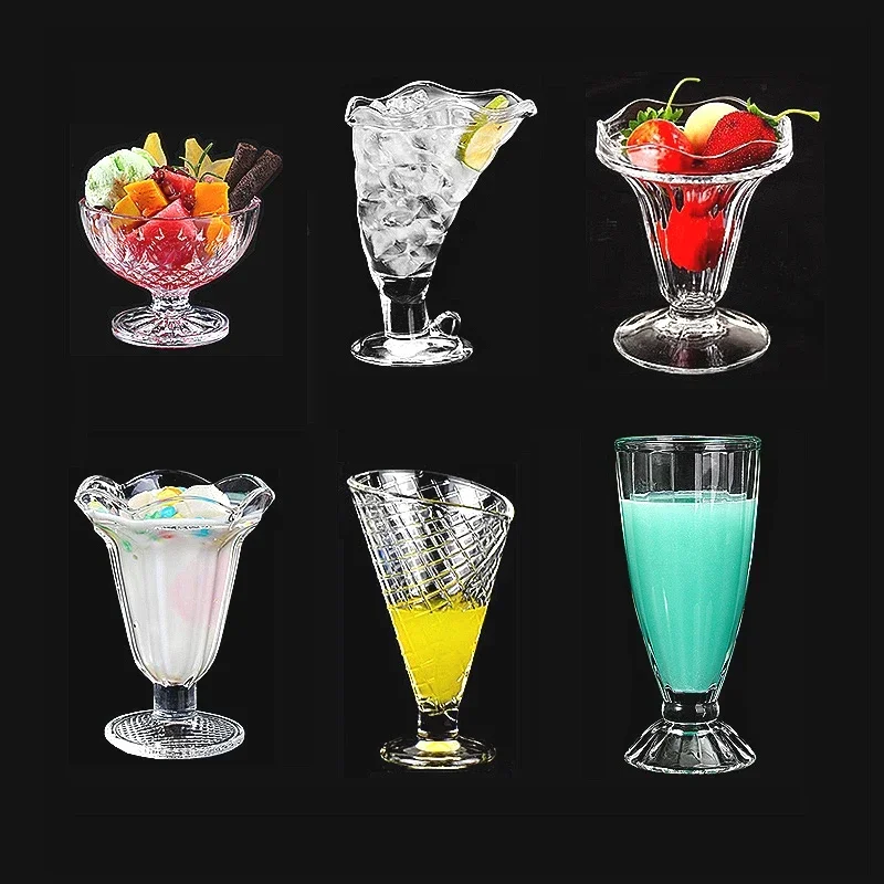 Elegante Cocktailglas-Dessertschale, hochwertige transparente Eisbecher, Mojito-Becher, Milch, Saft, kalte Getränkebecher, Party-Getränkebecher