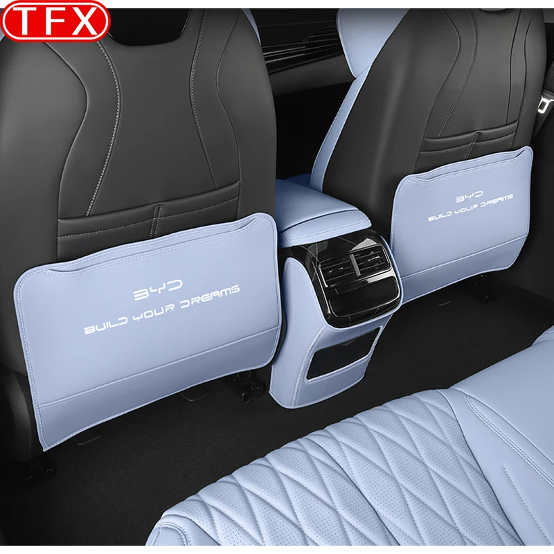 Per BYD Seal ATTO 4 2024 2023 Car Styling PU Leather Anti Kick Mat Pad Anti-kick Protector Mats Seat Back Protector accessori