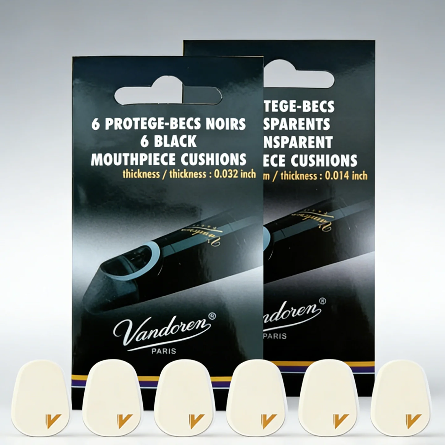 FRANCE Vandoren Mouthpiece Cushions 0.8mm/0.35mm Black/Clear Soprano Alto Tenor Clarinet sax Mouthpiece protective sticker