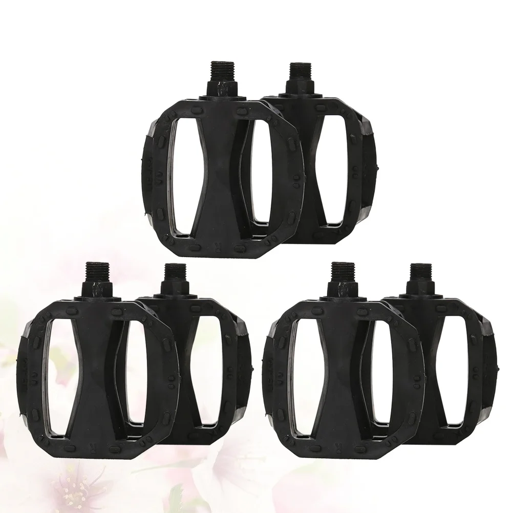 

3Pair Kids Bicycle Pedals Plastic Anti-Slip Durable Treadle for Children Cycling Black 12mm American Thread Pedal