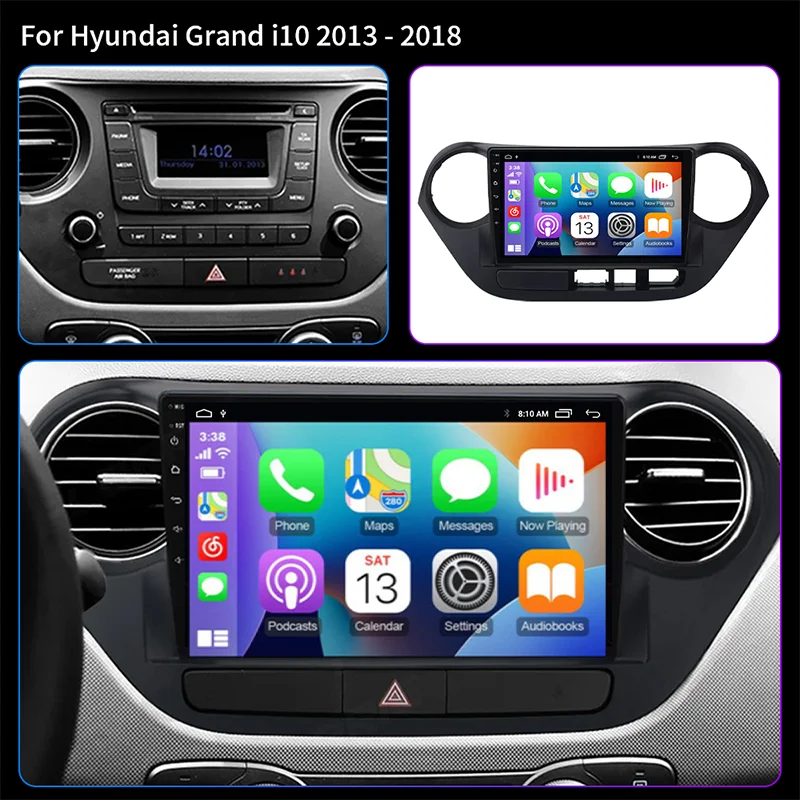 Android 15 Car Radio for Hyundai Grand I10 2013-2018 with Carplay Auto Multimedia Video Player Head Unit Bluetooth