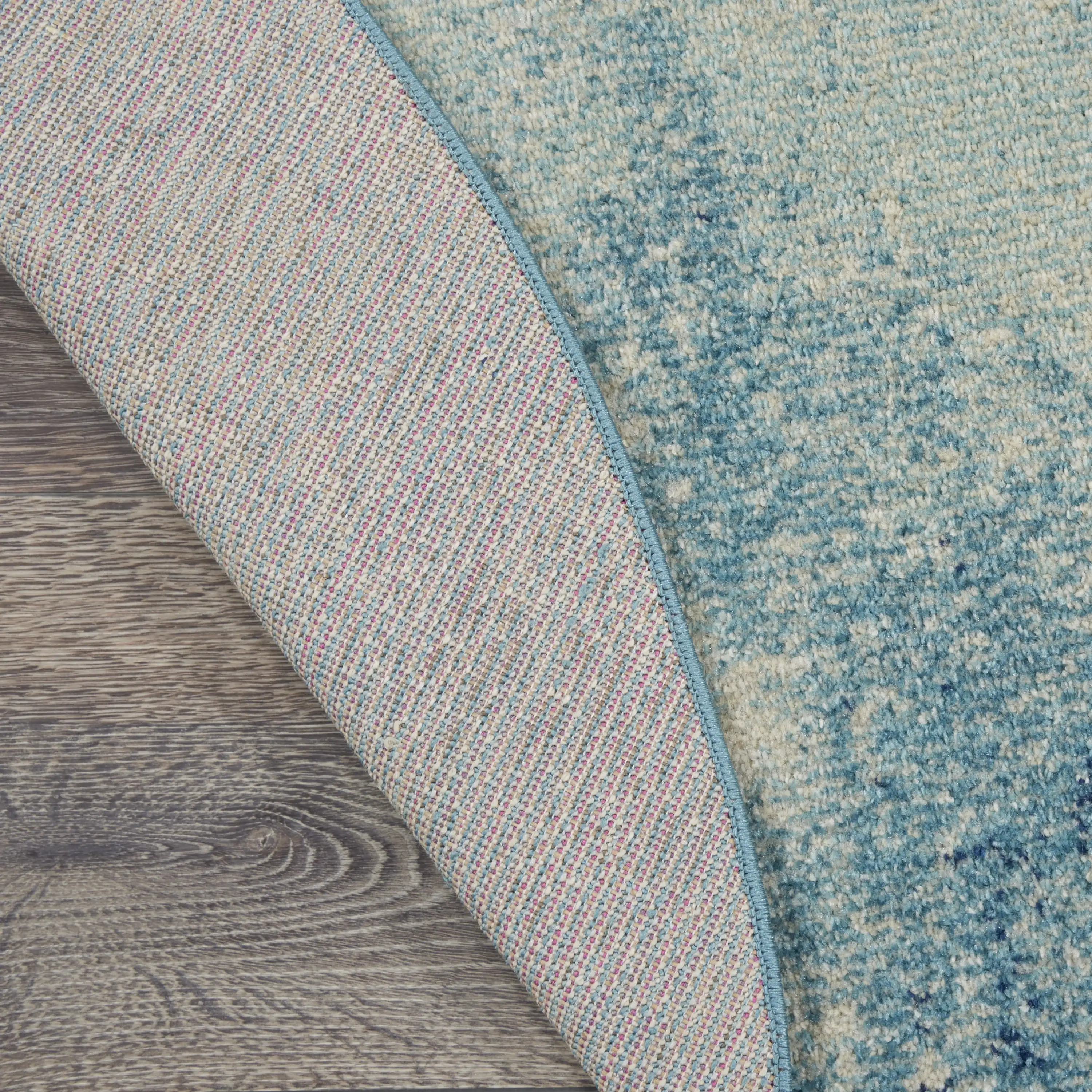 Passion Contemporary Navy Light Blue 4' x ROUND Area Rug, (4 Round)