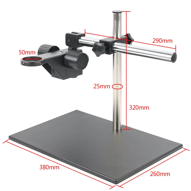 Adjustable 50mm Focus Holder C Mount Lens Industrial Soldering Camera Destop Base Stand Lab HDMI USB Digital Microscope Bracket