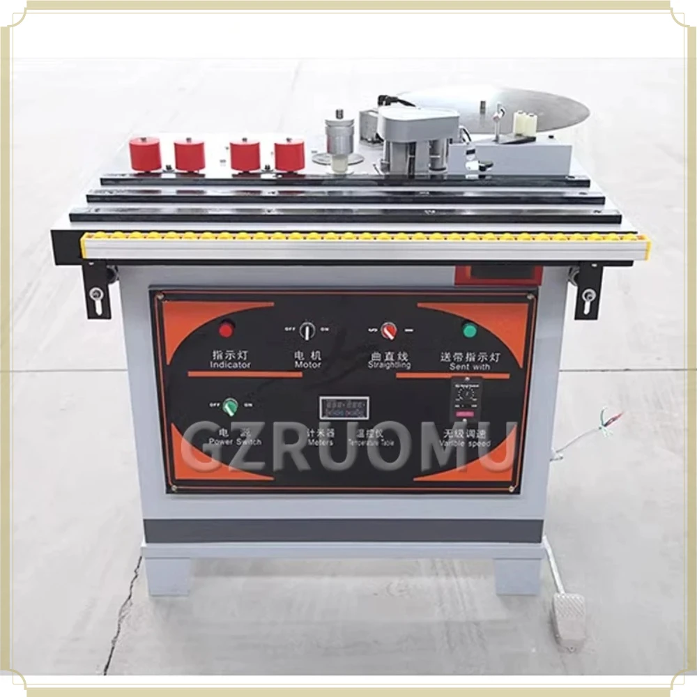 Manual Curved Straight Edge Banding Machine 220V Double Side Gluing Small Woodworking Edge Bander for Home Decoration Boards