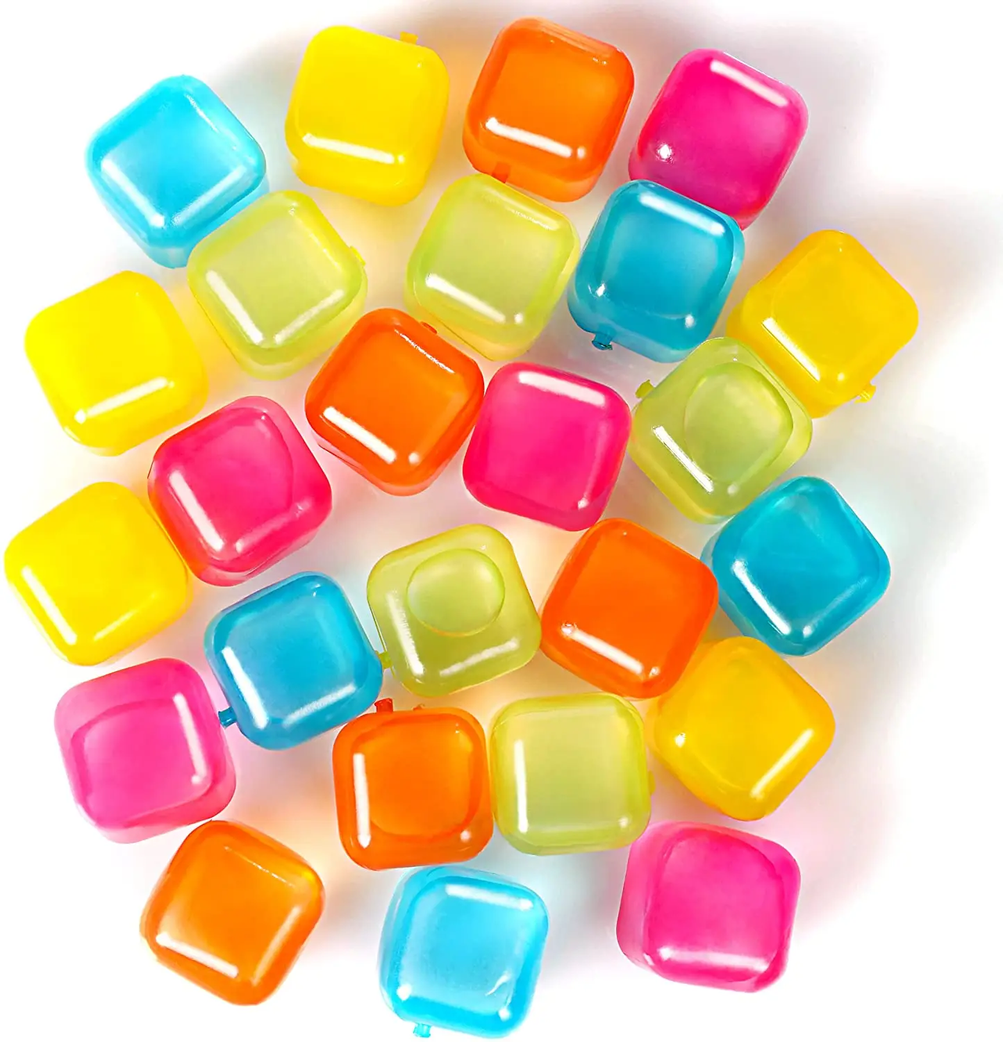 20Pack colorful Reusable Ice Cubes  Refreezable Plastic Ice Cubes Chills Drinks Without Diluting Washable Fake Ice Cubes