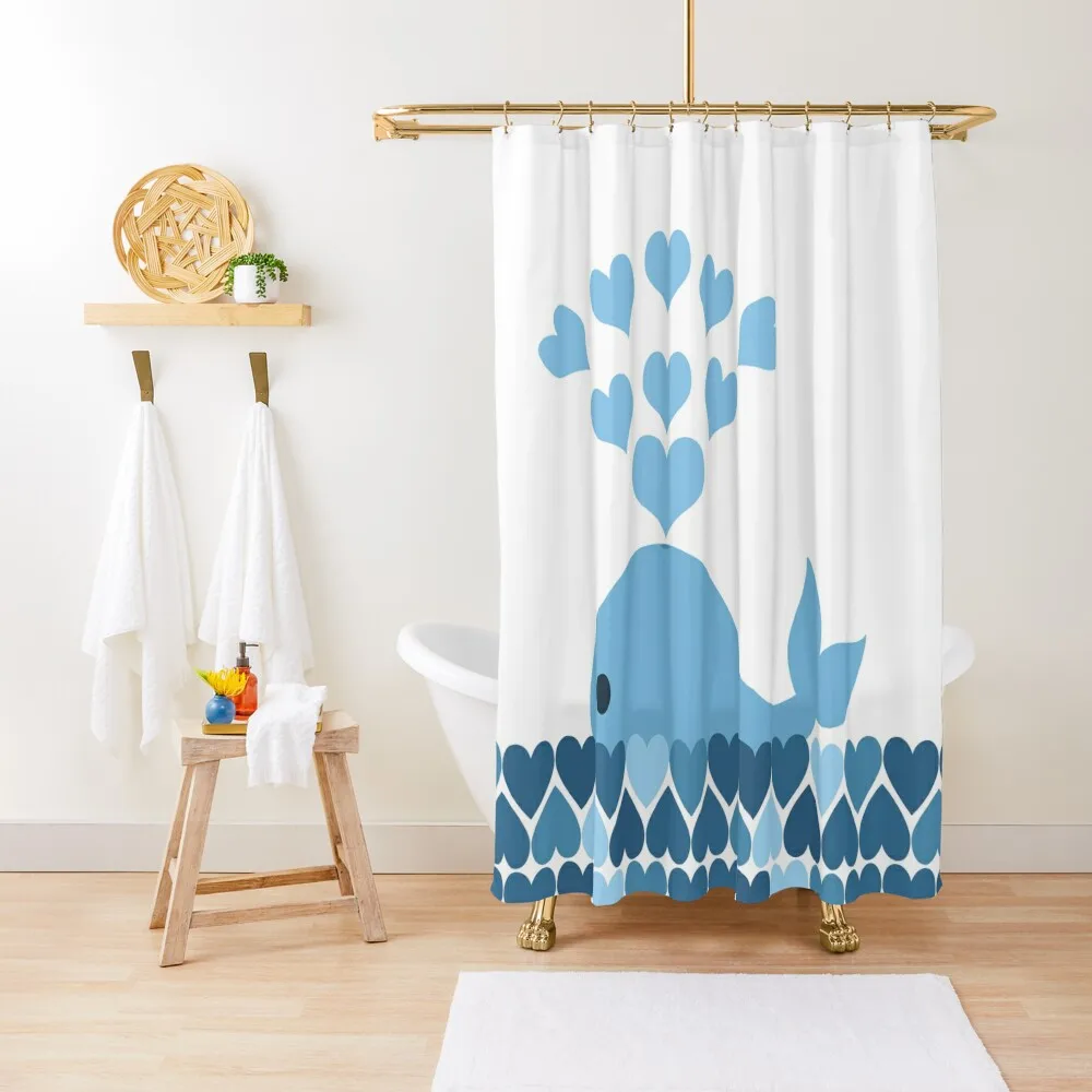 

Whale In Love Shower Curtain Shower For Bathroom Set Bathroom Fabric Bathroom Decor Curtain