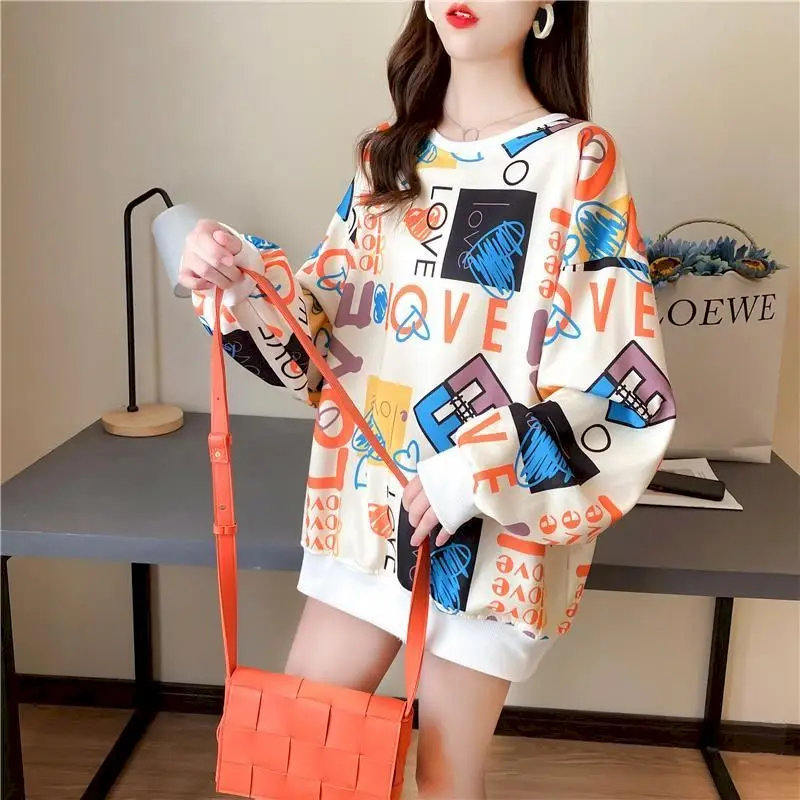 

2024 Spring Autumn Pullovers Women Korean Style Loose Oversized Thin Long Sleeve Pullover Jacket Fashion Trend Streetwear Woman