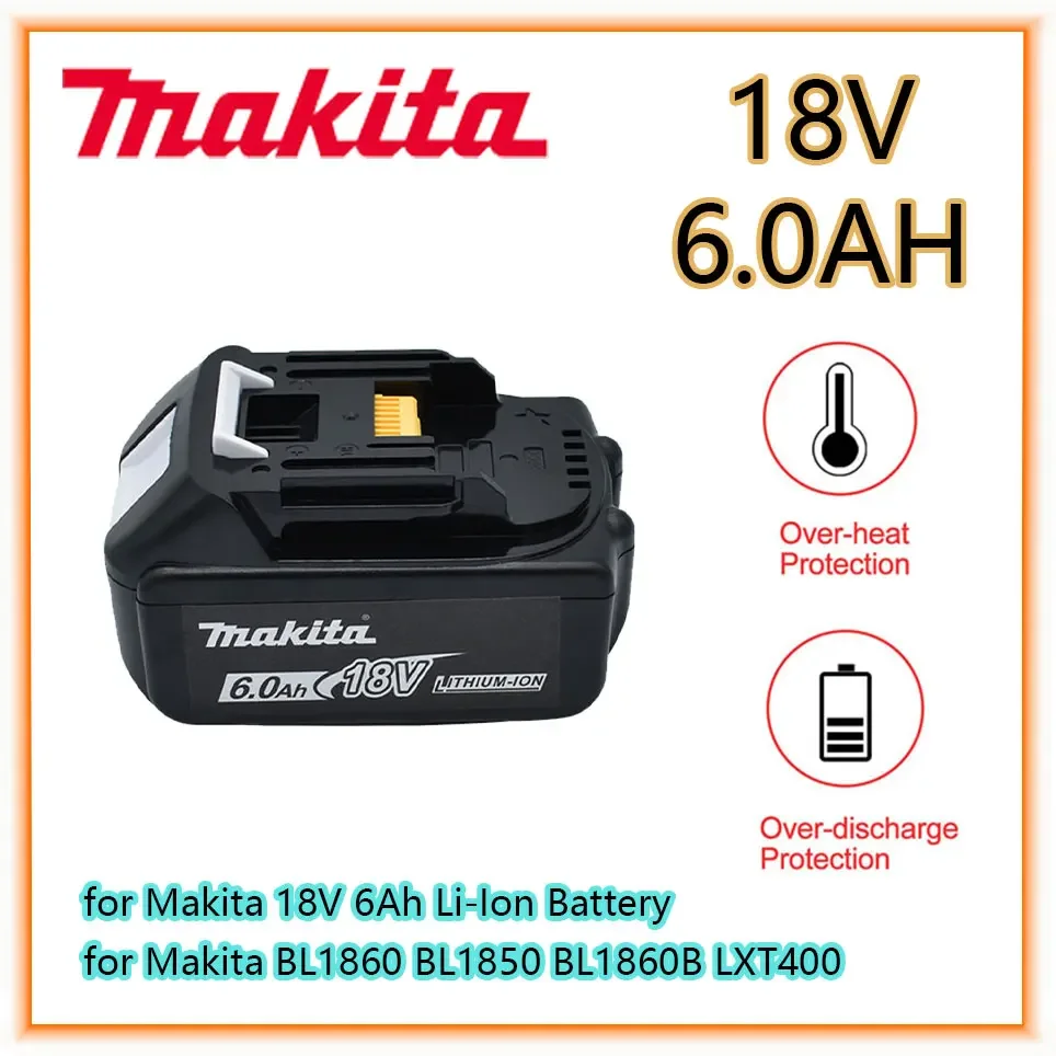 

Makita Original 18V 6000mAh Lithium ion Rechargeable Battery 18v drill Replacement Batteries BL1860 BL1830 BL1850 BL1860B