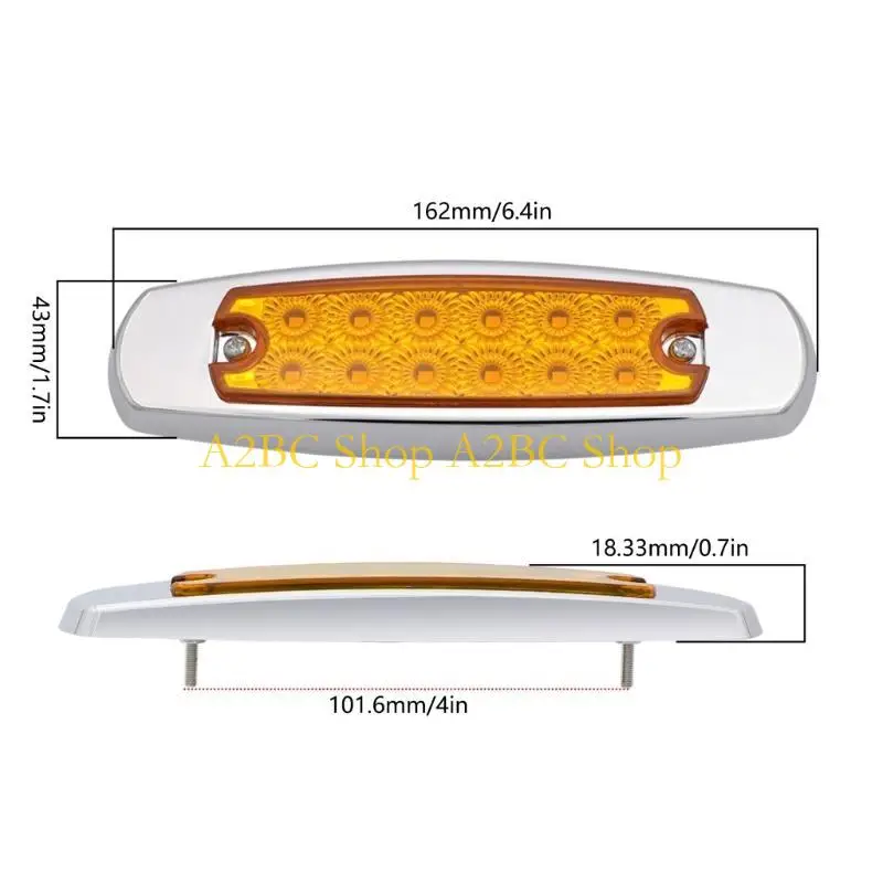 A2BC 12V 24V LED Side Marker Peringatan Lampu Truk Truk Sisi Penanda Clearance Marker Lampu