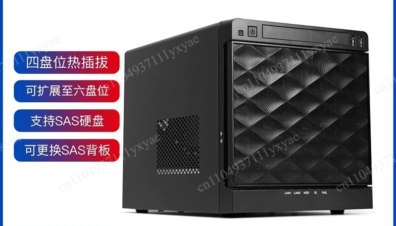 Server NAS chassis itx main board four-bit expandable 6-bit hot swap