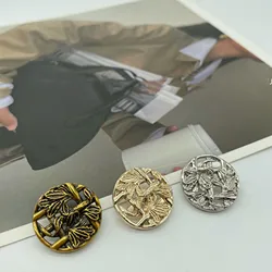 Fashion Metal Leaf Button 10PCS Metal Decorative Button For Women's Clothes Coat Suit Sweater Sewing Button