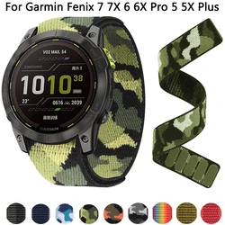 22 26mm Nylon Watch Strap For Garmin Enduro 2 Band Wrist Bracelet Fenix 6X 6 7X 7 Pro 5X 5 Plus 3 HR 945 QuickFit Watchband Belt