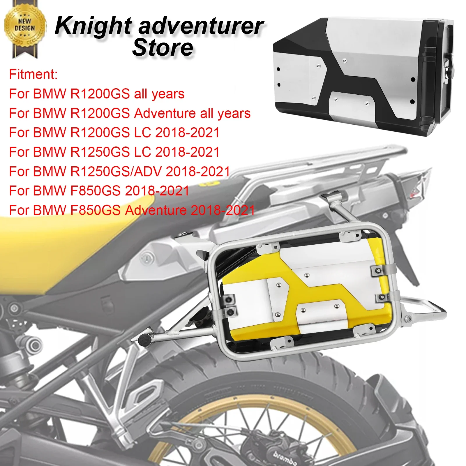 40 YEARS Tool Box For BMW R1250GS Adventure LC R1200GS R 1250 F850 GS F850GS F750GS 2018-2021 Left Side Bracket Aluminum box