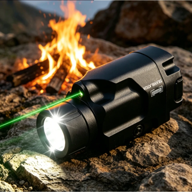 

Multifunctional Pistol Tactical Flashlight, 800 Lumen Red Green Dot Strobe Light, Fit 20mm Rail Outdoor Activity