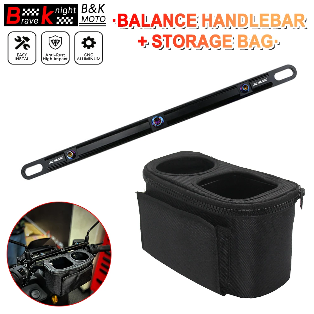 

Motorcycle Handlebar Drinking Water Bottle Cage Cup Holder Scooter Cupmounts Storage Bag For XMAX 250/300/400 2017-2024