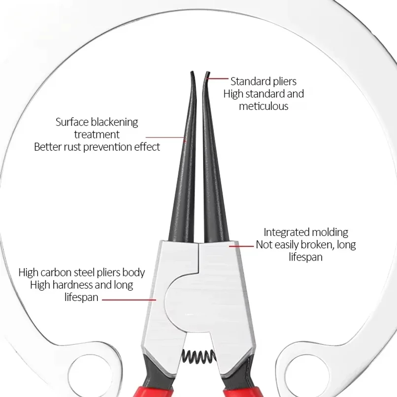 5-In Circlip Pliers,Needle Nose Pliers Retaining Ring Pliers for Removing Installing Puller Locking Rings Shafts