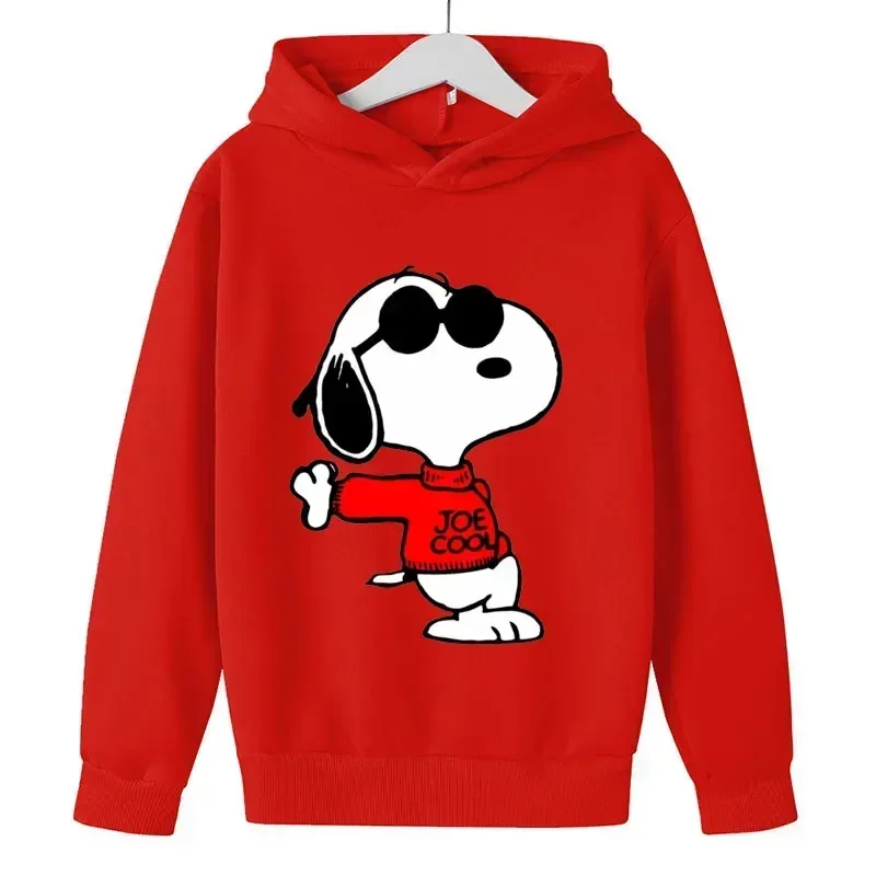 Snoopy Cartoon Anime Children Pullover Tops 2024 New Fashion Boy Girl Kids Hoodie Spring Autumn Children\'s Sweatshirt Clothes