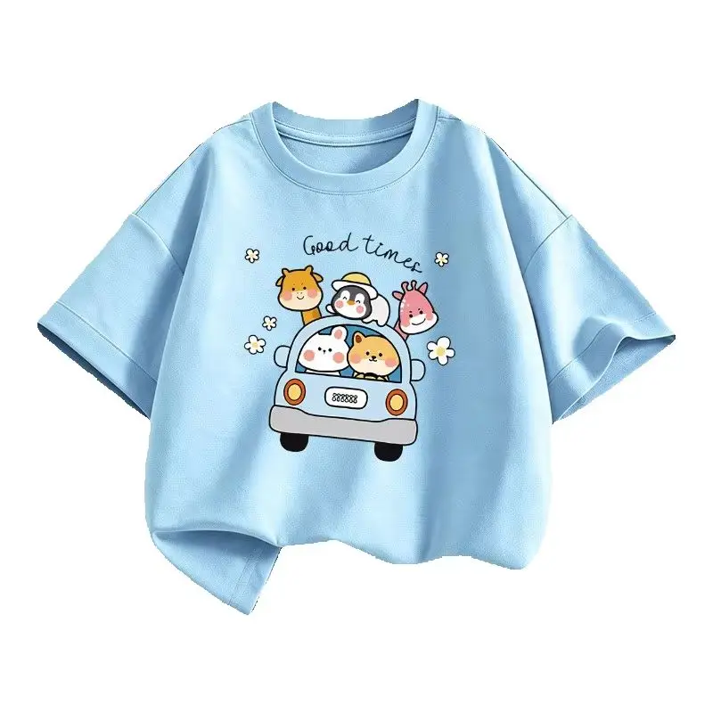 Cartoon Children's Clothing Sleeved T-shirt 2026 Summer New Item Boys' Pure Cotton Top Fashionable Parent-child Summer T-shirt