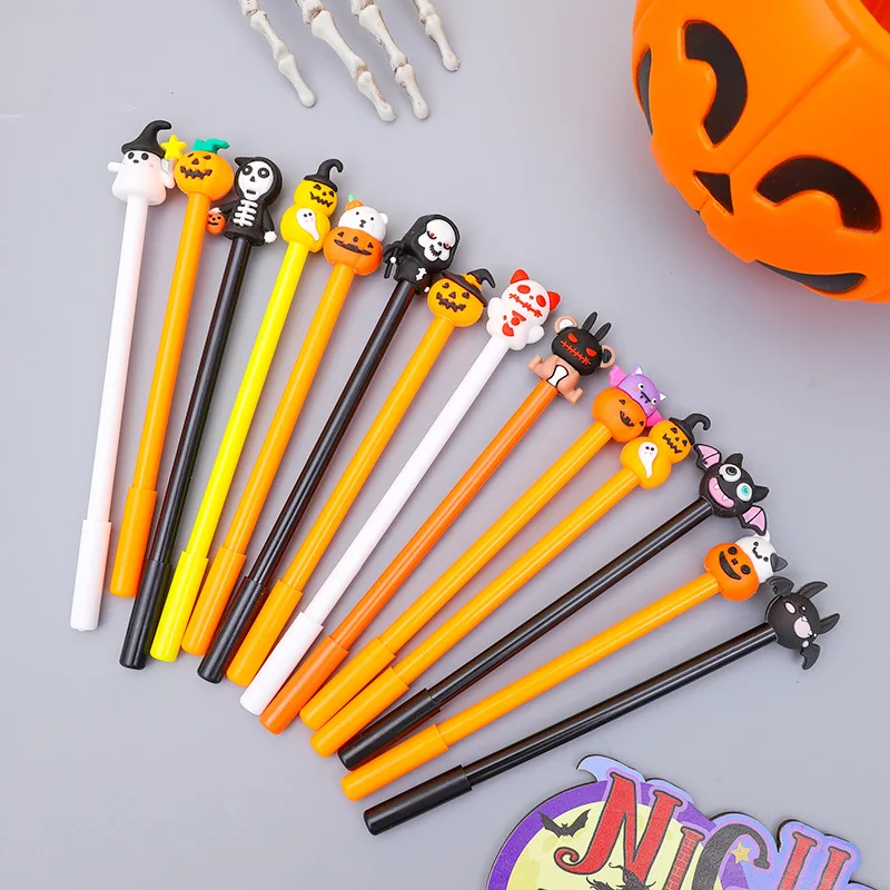 

30Pcs/Lot Cartoon Halloween 3D Neutral Pen Cute Pumpkin Ghost Black Ink Writing Gel Pens Water Pen School Office Stationery Gift