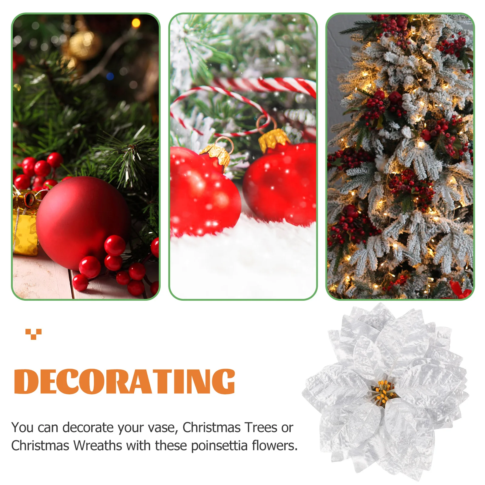 

28 Pcs Poinsettia Artificial Flowers Poinsettias Faux Floral Party Decoration Xmaspoinsettia Red Christmas