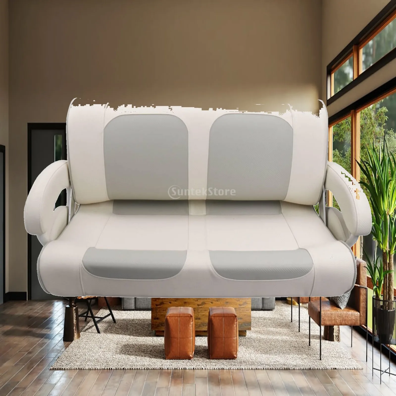 Marine Sofa Comfy Double Boat Seat Double Seat Long-Lasting Seating Compact for Yacht Owners, Boats, Yachts