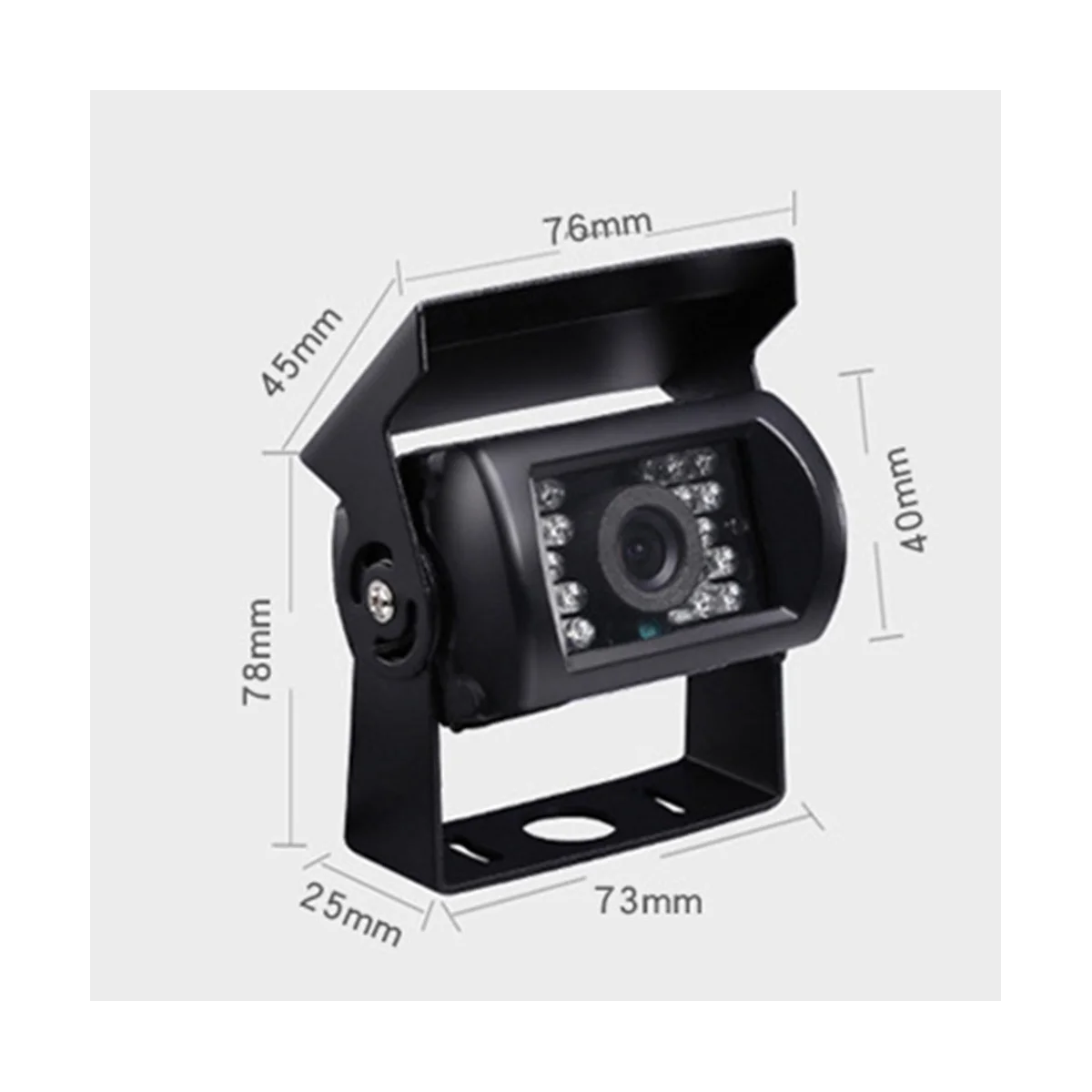 Cámara de visión trasera impermeable para coche, dispositivo con 18 LED, visión nocturna IR, para estacionamiento, 12V, 24V, autobús, camión, autocaravana, furgoneta (B)