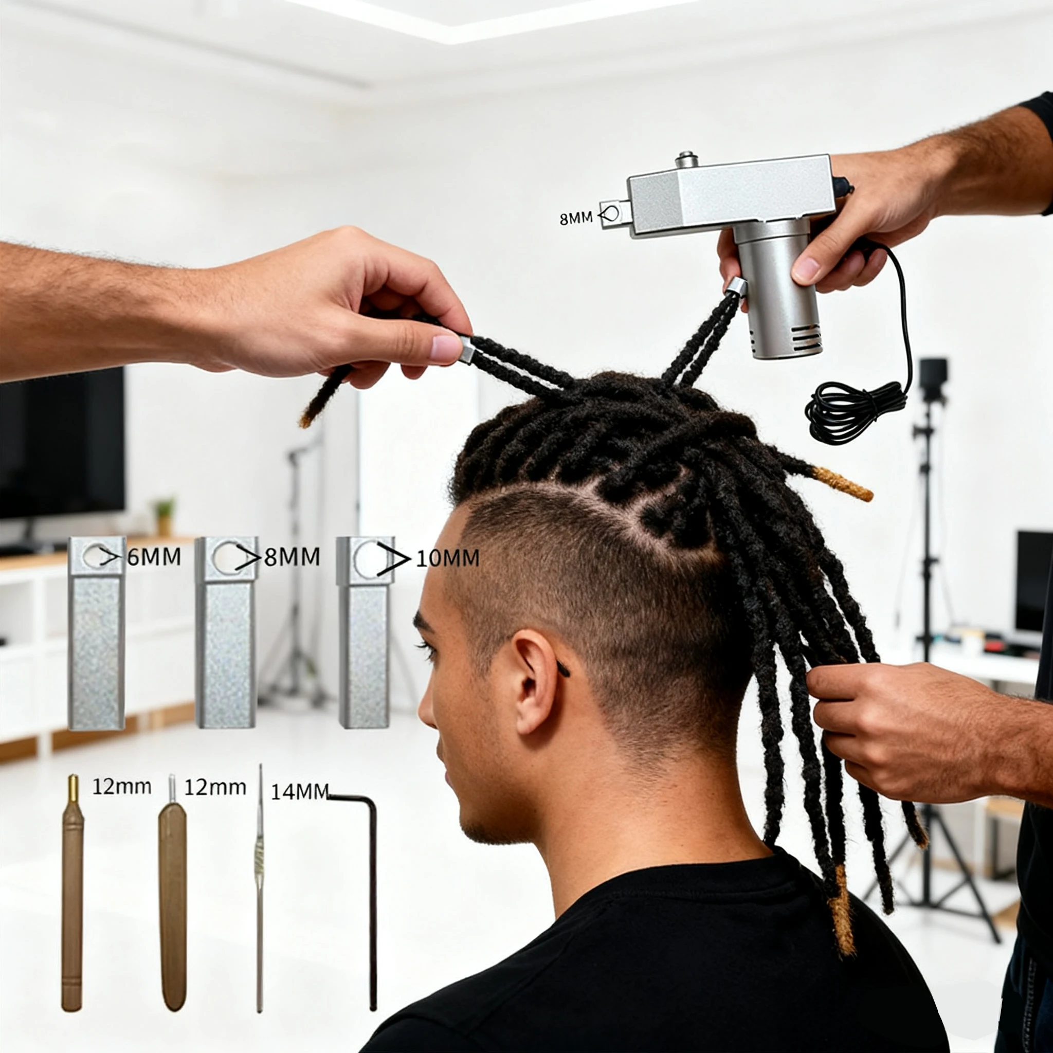 

Высококачественная машина для дредов 202520, автоматическая машина для изготовления дредов для Locs Instant Loc Machine для дредов, электрическая