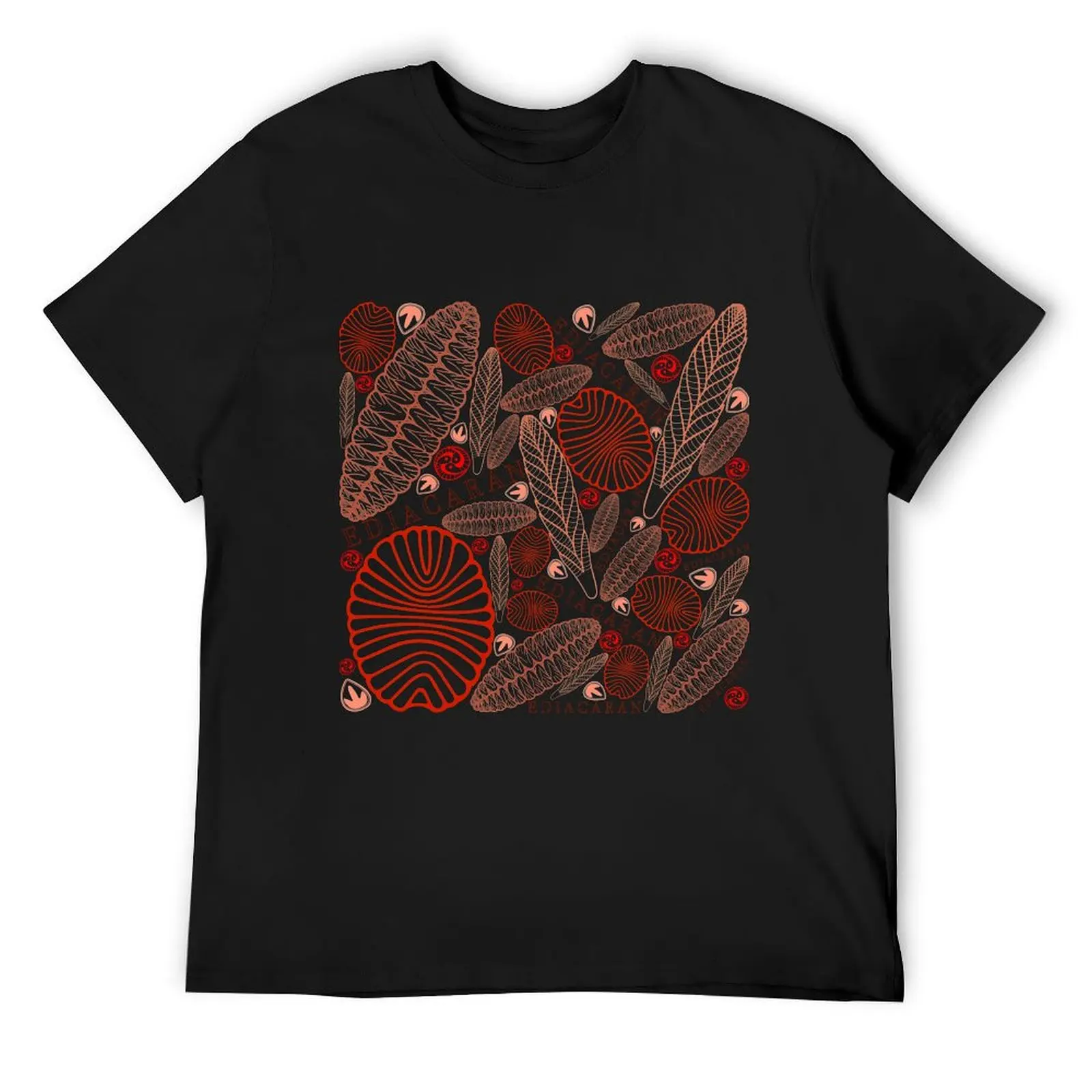 Red Ediacaran fossils transparent T-Shirt tees anime tshirt sweat shirts, men