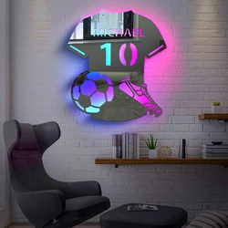 Engraved Soccer Mirror, Custom Night Light Decor