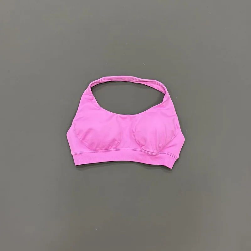 HISTELLO Nahtloser Neckholder-Sport-BH für Damen, offener Rücken, hoher Halt, gepolstertes Oberteil, für Pilates, Yoga, Fitness, Gym, Workout – Detail 30
