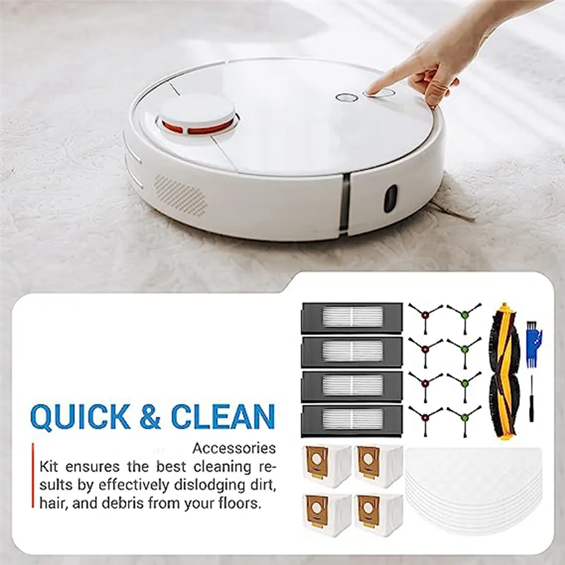 B47B-Side Brush Roller Brush Cleaning Mopping Rag Filter Replacement Parts Suitable For Cobos Sweeper Accessories OZMOT8 T9 N8pr