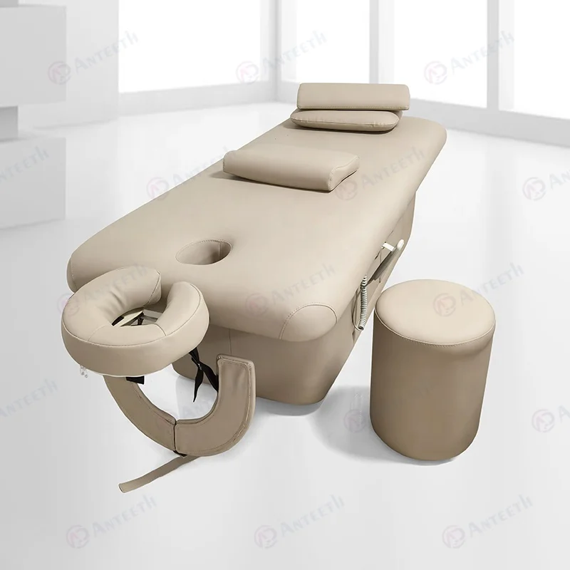 Luxurious Salon Furniture Adjustable Massage Beds With Cabinets Customized Spa Tables Electric Heat Facial Treatment Beds